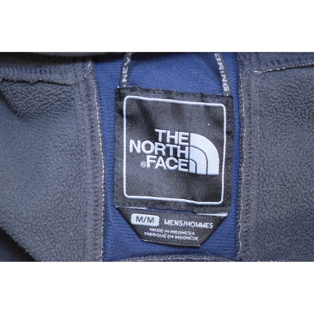 2010 North Face Apex Softshell Hooded Jacket Mens Blue Gray Full Zip Coat